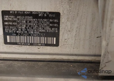 2012 Subaru Forester 2.5X Limited z USA, uszkodzony, nr VIN JF2SHAEC3CH457757